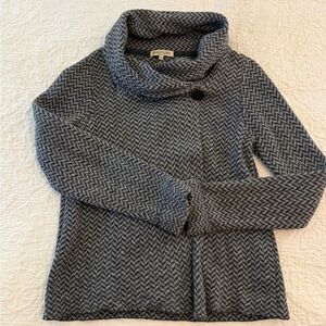 Maryline Charcoal Zigzag Cowl Neck Sweater